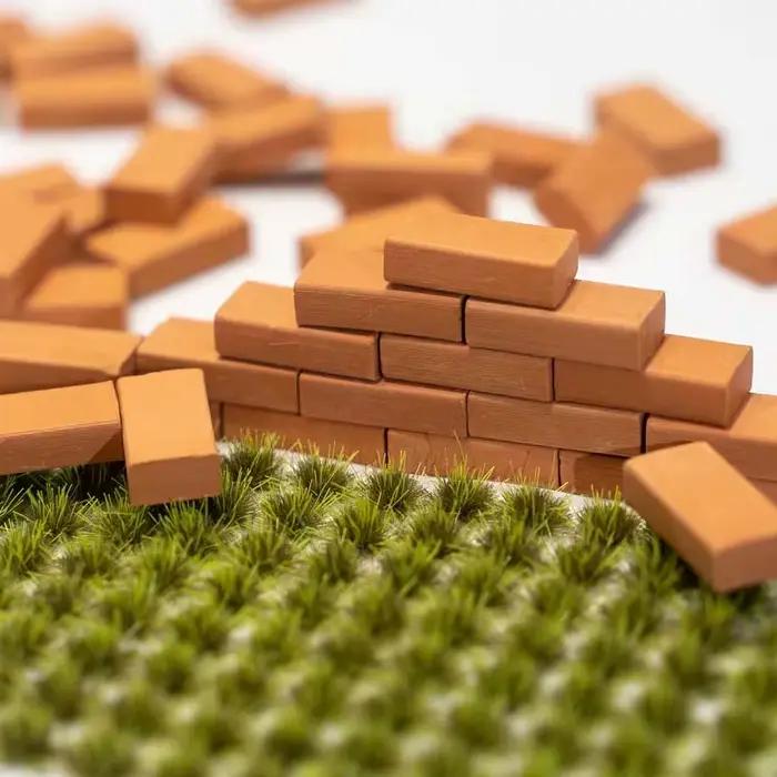50 pièces 1:16 Mini Simulation brique bricolage maison Construction matériaux muraux à la main ciment