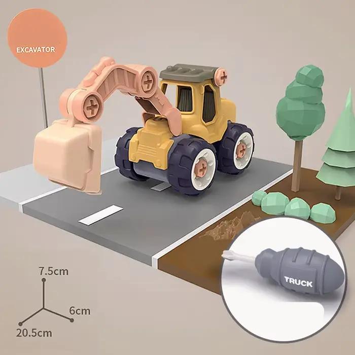 Enfants Kid Démontage DIY Écrou Assemblage D'ingénierie Véhicule Excavatrice Tournevis Gratuit