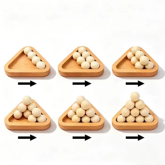 Puzzle pyramidal 3D en bois forme géométrique casse-tête magique puzzle 3D ludique éducatif pour adultes et enfants occaions spéciales cadeau anniversaire noel