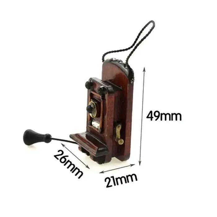 1:12 maison de poupée Miniature Antique montage mural téléphone Style Vintage salon chambre cuisine meubles accessoires