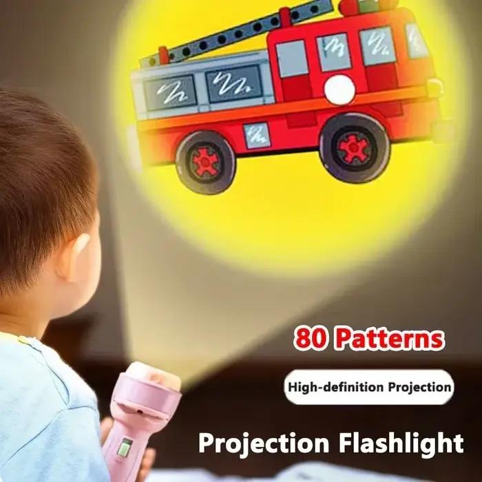 Lampe de poche de Projection, Puzzle d'éducation précoce, jouet de développement, 80 motifs, projecteur de dessin animé, torche, jouet pour bébé, éclairage pour enfants