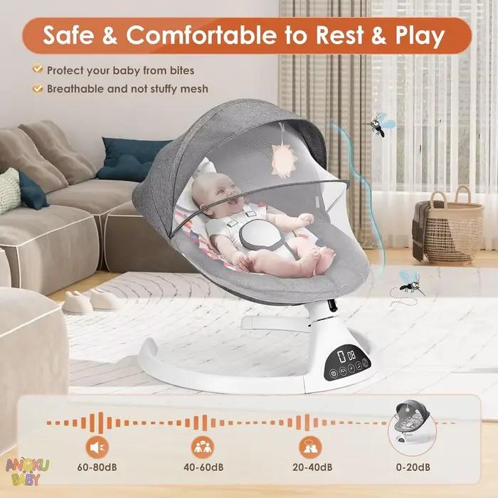 Balançoire électrique pour bébé avec jouets