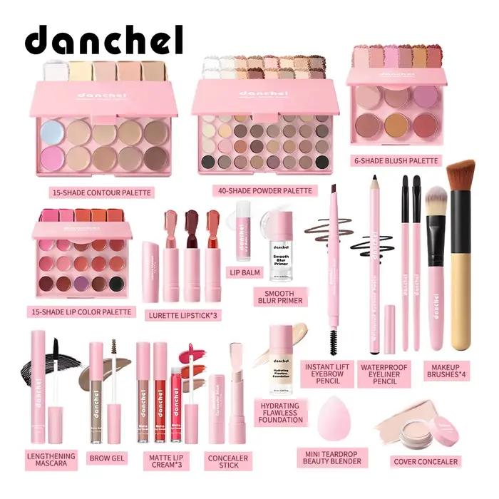 Ensemble de maquillage tout-en-un comprenant tous les cosmétiques, y compris le maquillage de base, le correcteur, le contour, le blush en poudre, le maquillage des sourcils, des yeux et des lèvres