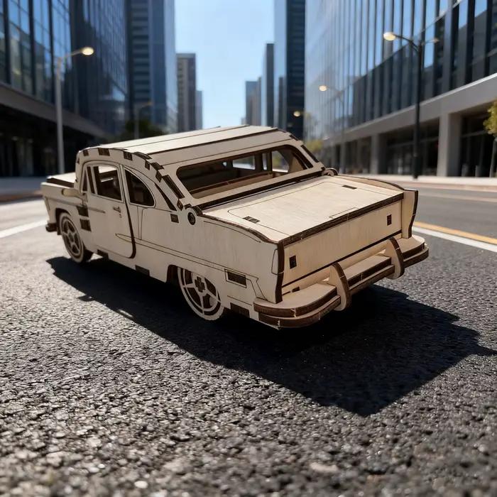 Modèle de puzzle 3D de voiture en bois