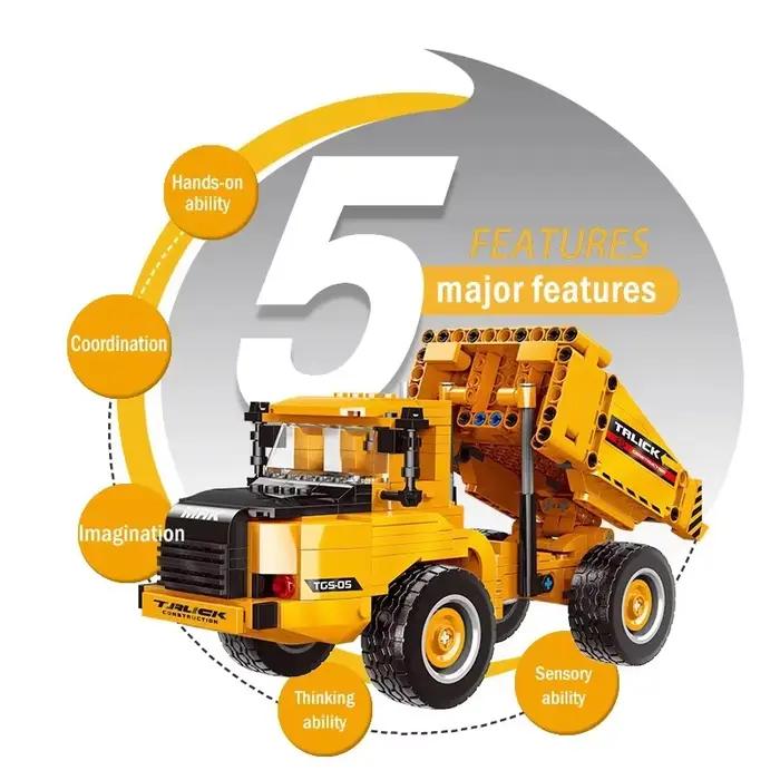 Ville technique MOC WheelLoader voiture camion minier lourd grue blocs de construction bricolage ingénierie pelle brique
