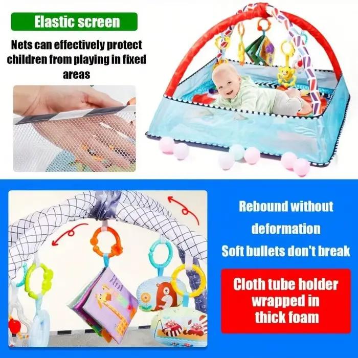 Parc d'activités pour bébé avec jouets suspendus tapis d'éveil pour développement exercice nouveau-né centre de fitness et activités pour nourrissons 0-1 an