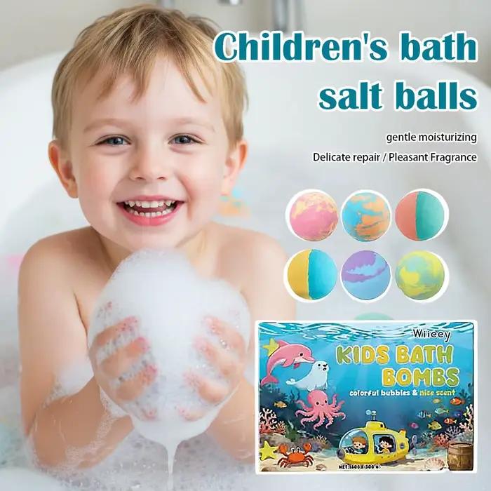 Bombes de bain colorées pour enfants, boules effervescentes colorées pour le bain, coffret cadeau pour enfants, divertissement dans la baignoire, cadeau de vacances relaxant, jouets pour enfants et to