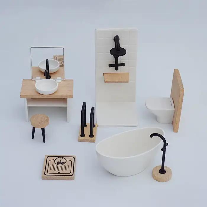1/12 maison de poupée Simulation lavabo baignoire toilette modèle