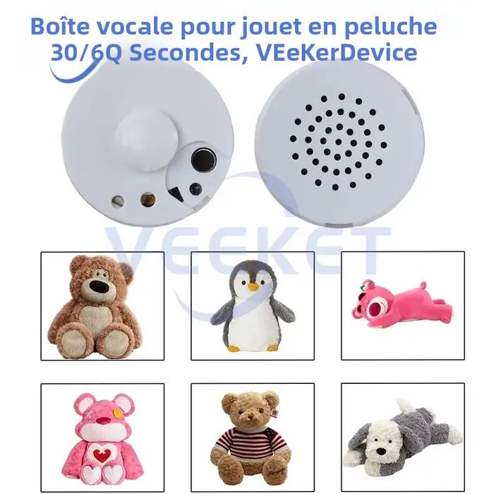 Boîte vocale pour peluche 30/60 secondes, enregistreur vocal, dispositif DIY pour message personnalisé pour animaux en peluche, poupées bébés