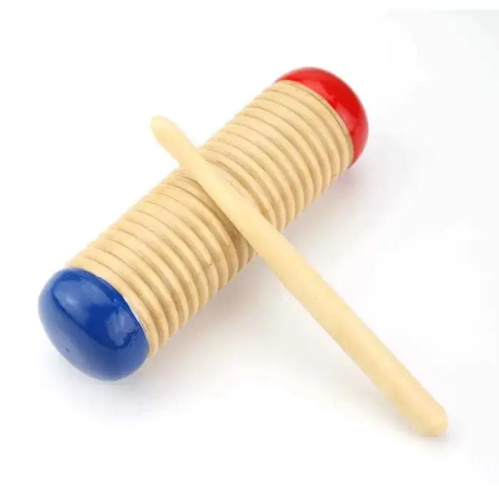 Jouets musicaux en bois Guiro et grattoir Instrument de percussion Cadeaux de fête