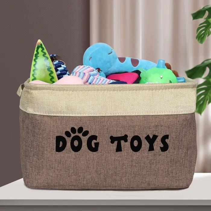 Panier de rangement pliable pour jouets de chien, boîte de rangement pour animaux de compagnie, jouets, vêtements, accessoires, avec impression gratuite
