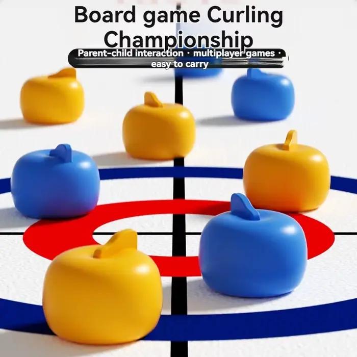Jeu de curling de table pour toute la famille avec 8 à 16 rouleaux et disques de shuffleboard – Jouets pour enfants et