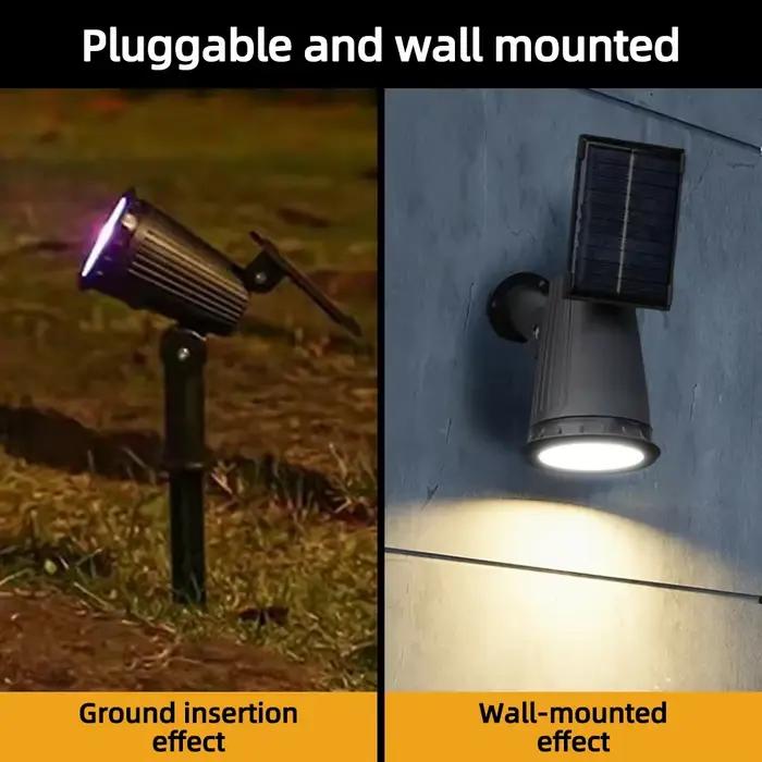Spot Lumineux Solaire à 9 LED, Imperméable Conforme à la Norme IP65, Éclairage d'Extérieur RGB, Luminosité Réglable, Idéal pour un Jardin, une Cour ou des Palmiers