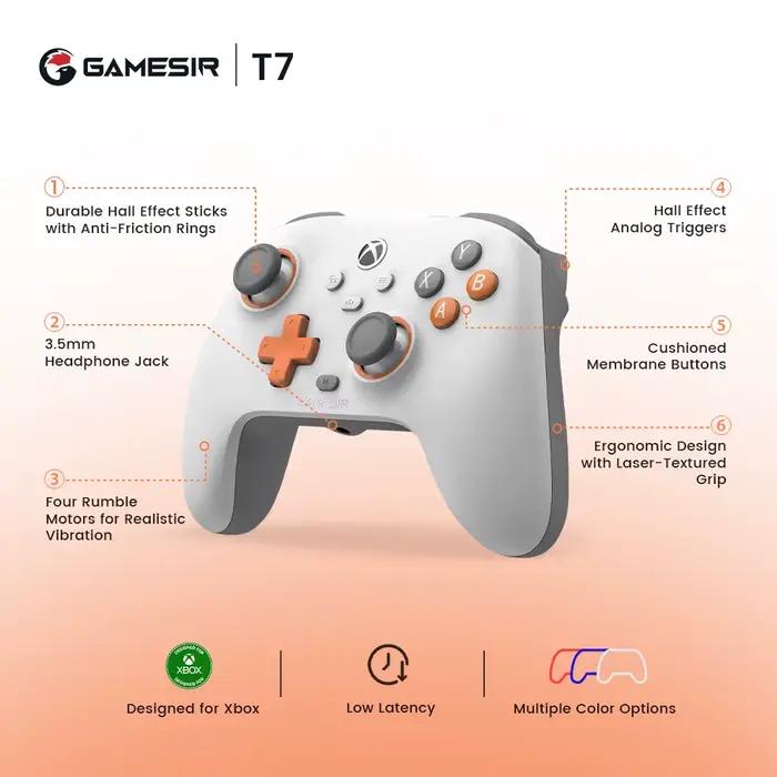 Contrôleur Xbox GameSir T7 avec manette à effet Hall pour Xbox Series X, Xbox Series S, Xbox One X, console de jeu Xbox One S