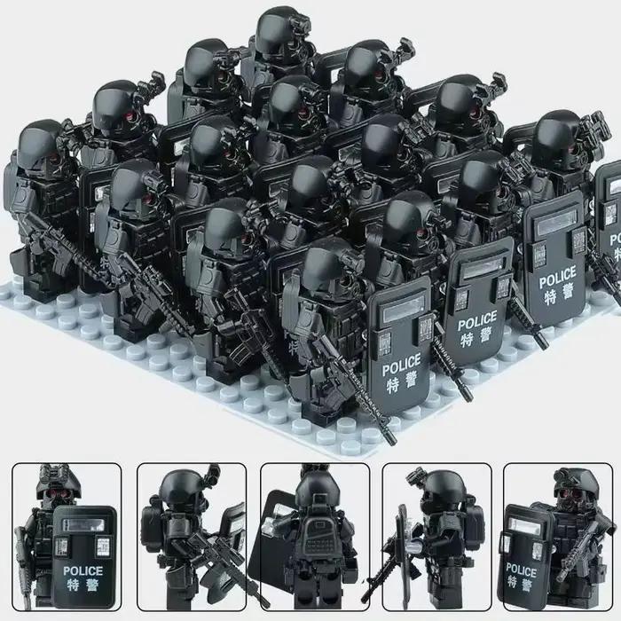 Figurine humanoïde mini de police anti-émeute, figurine humanoïde marine de police spéciale anti-virus, jouet de dessin animé, cadeau