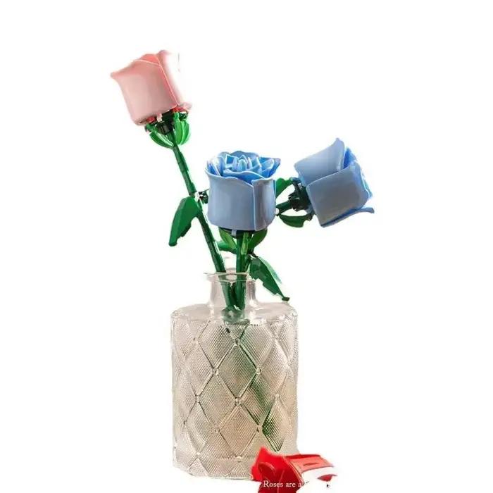 Jouet de bloc de construction de Rose de fleur éternelle