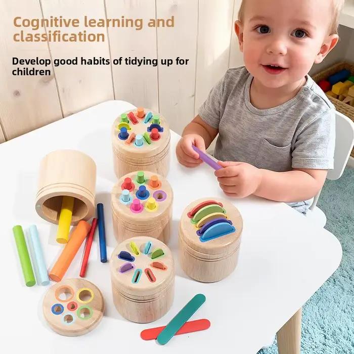 Jouets Montessori en bois pour trier les couleurs