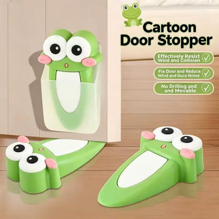 Butoir de porte en forme de grenouille, mignon, motif animal de dessin animé, coupe-vent, anti-pincement, support de porte de sécurité, décoration d'intérieur, cale de porte