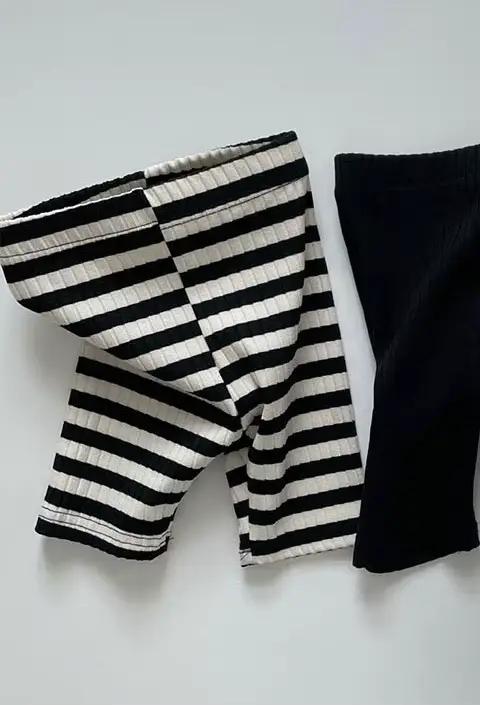 Pantalon en coton à rayures élastiques pour fille de 0 à 6 ans