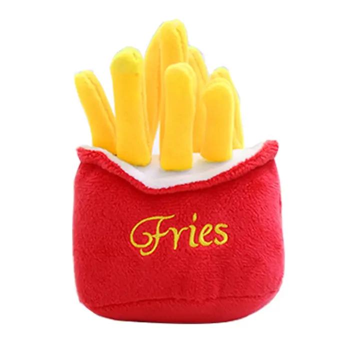 Jouet en peluche amusant pour chien, frites, hamburger, couinement coule, morsure à mâcher, fournitures pour animaux de compagnie PupMED