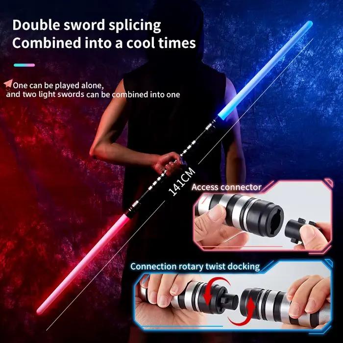 REikirc 2 en 1 Sabre Laser RGB 75cm 7 couleurs pour 3 enfants et plus jouet épée