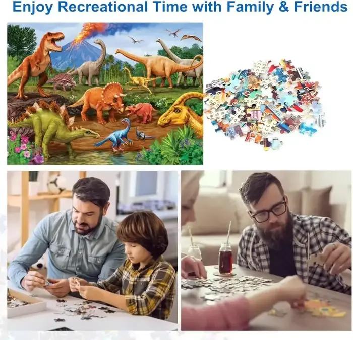 Puzzles dinosaures pour adultes, 1000/500/300/120 pièces, jeux de décoration pour la maison, puzzle de paysage, jouets éducatifs, cadeaux d'anniversaire