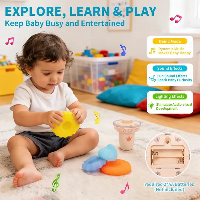 Jouets de puzzle à empiler en forme de crème glacée
