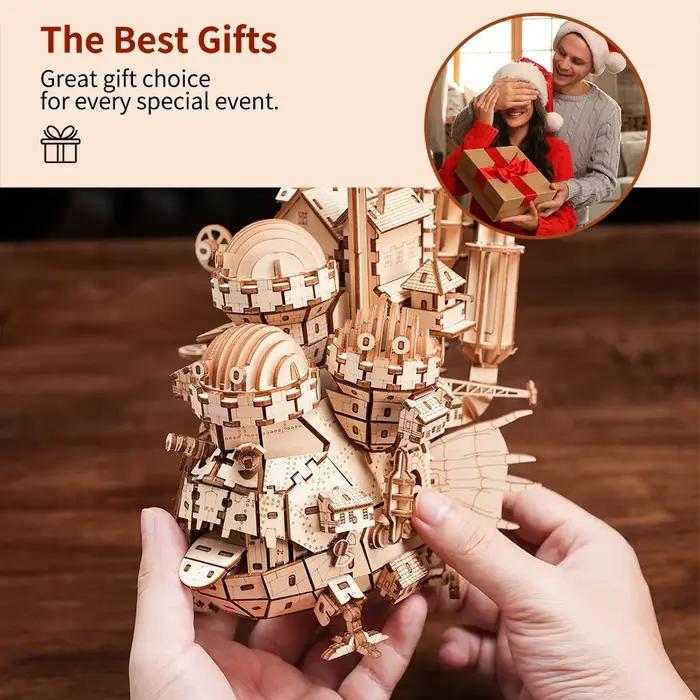 Puzzle 3D en bois sur le thème du château créatif