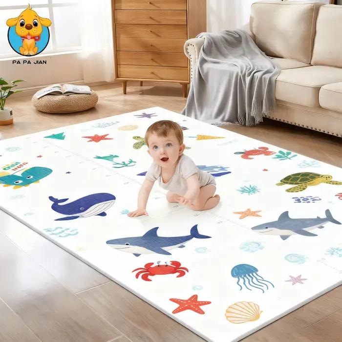 Tapis de jeu pliable XPE pour bébé, doux, non toxique, tapis de ramper pour nouveau-né, tapis de jeu portable imperméable, tapis de voyage pour bébés occasions spéciales maternité anniversaire noël