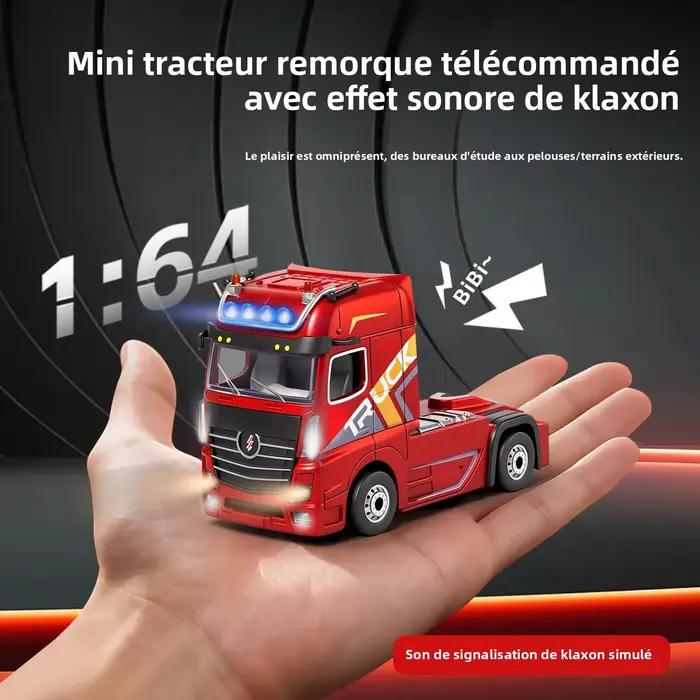 WLtoys 6408 1/64 Camion Tracteur RC en Alliage avec Lumières