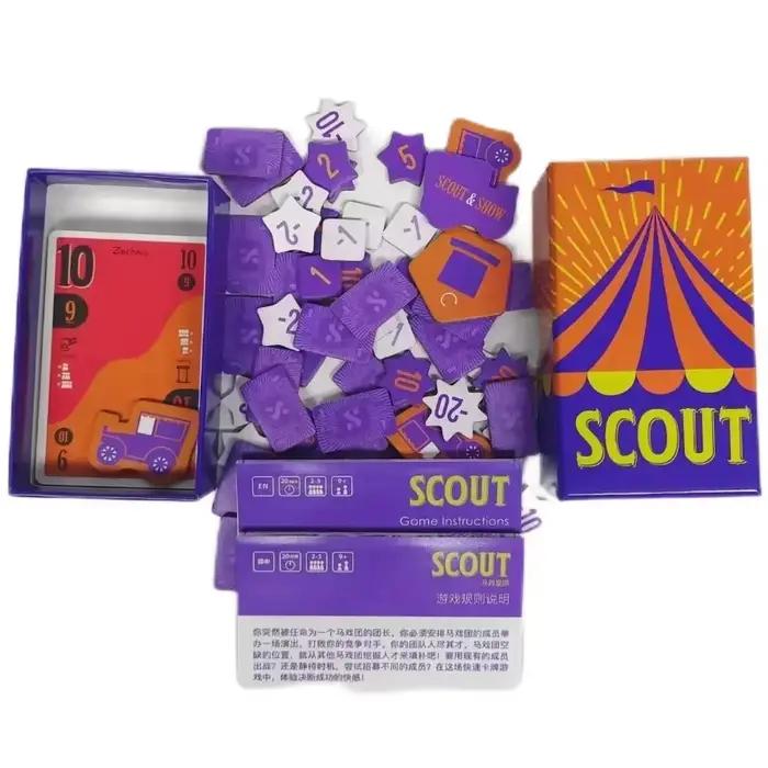 Jeu de cartes Scout 2026 pour 2 à 5 joueurs • Jeu de société familial amusant sur le thème du cirque