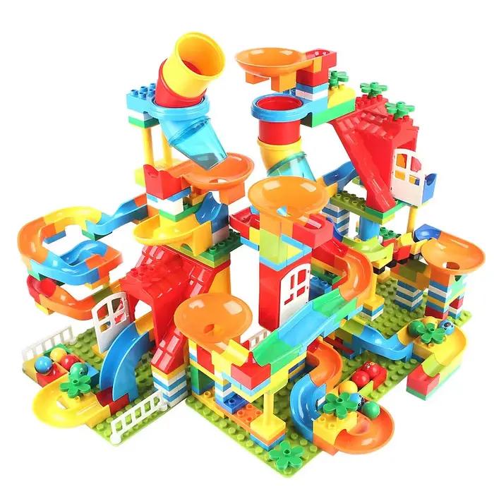 Grands blocs de construction en marbre piste de course partie de dinosaure compatible avec grande boule roulante en b occaions speciales enfants adultes jeux creation imaginative