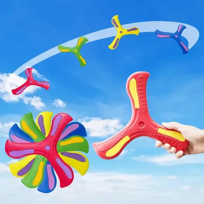 Jouet Boomerang, disque volant à trois ailettes