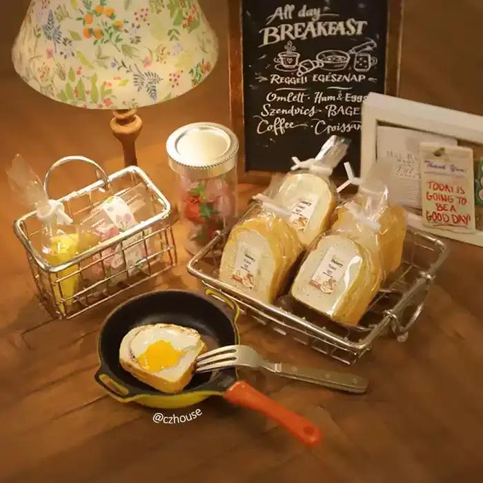 Ensemble de boulangerie miniature 1:12 : Mini-pains Ours et Lapin
