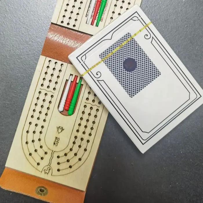Jeu de société traditionnel en bois Cribbage – Jeu de table amusant pour 2 à 4 joueurs – Jeu