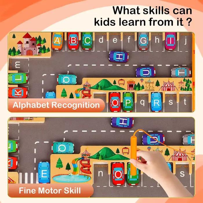 Montessori Alphabet magnétique labyrinthe lettre Puzzle cadeaux pour enfants Parking Puzzles
