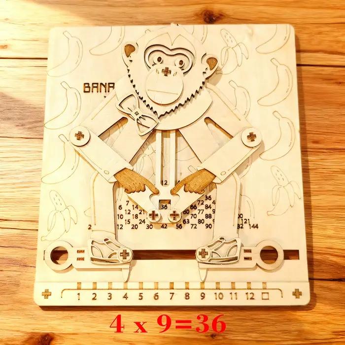 Puzzle 3D en bois DIY Maths Monkey