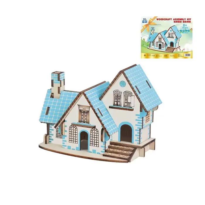 Puzzle 3D en bois, maison