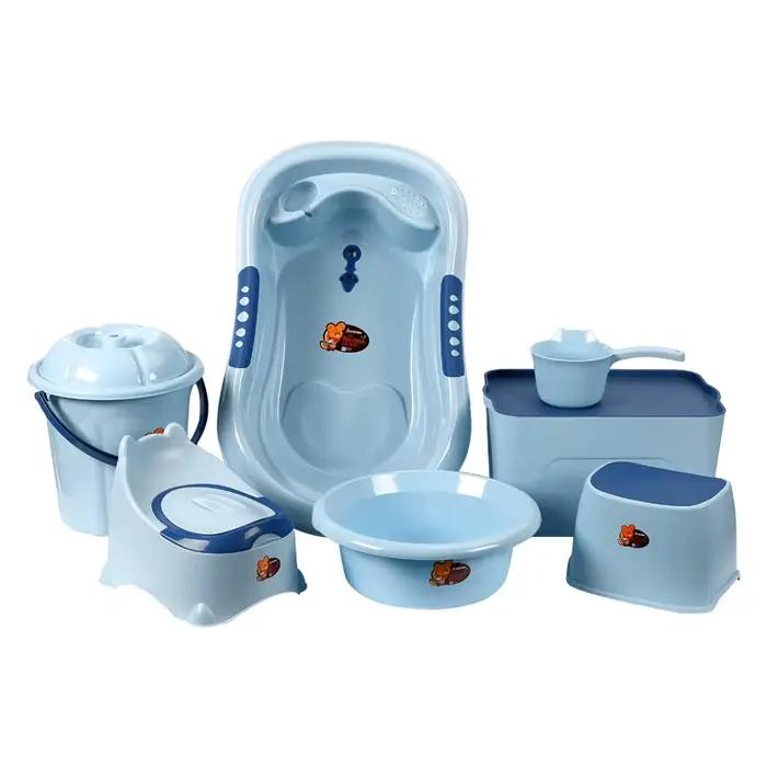 Ensemble de baignoire pour bébé 7 pièces avec tabouret antidérapant pour bains sécurisés et durables 0-24 mois occasions spéciales