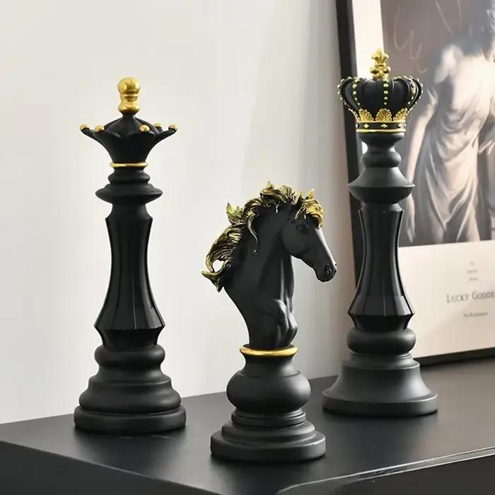 Figurine explorez ecs internationale en résine, sculpture intérieure du roi chevalier, décor de bureau à domicile, décoration de salon, rétro, 1 pièce