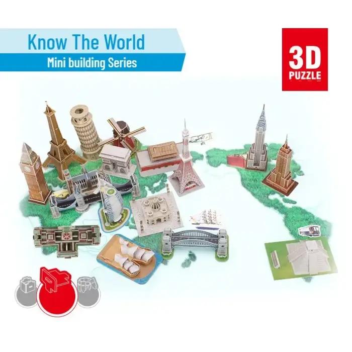 Puzzle Architectural 3D en papier pour enfants construction maison blanche tour big ben tour de pise cadeau anniversaire noël éducatif jouer apprendre