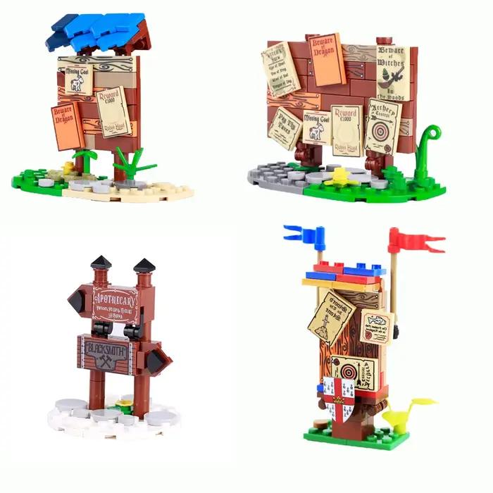 Ensemble de blocs de construction BRICKPANDA pour bâtiments historiques et paysages, jouets en plastique pour fans de l'histoire médiévale, occasionnellement utilisés pour des projets de classe ou de club