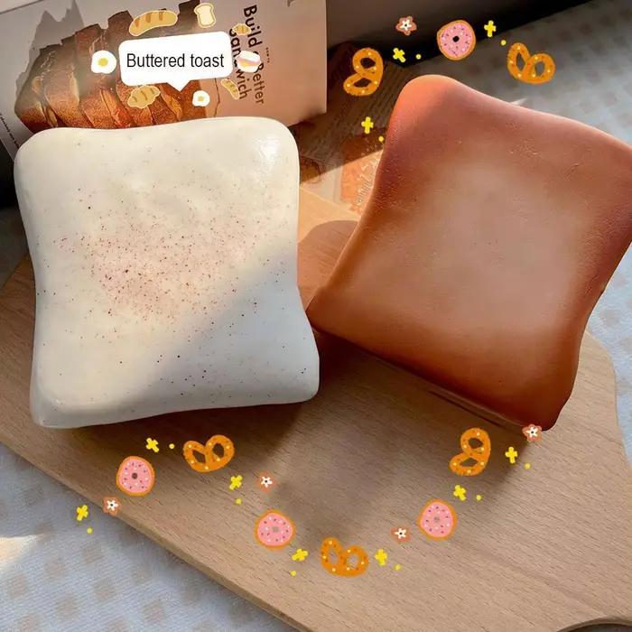 Jouet anti-stress à récupération lente Toast King, jouet sensoriel doux à presser pour adolescents, jouet de voyage, jouet de classe, cadeau de fête, Pâques