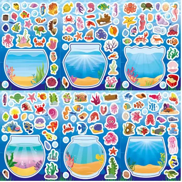 8/16 feuilles d'autocollants décoratifs marins pour baignoire