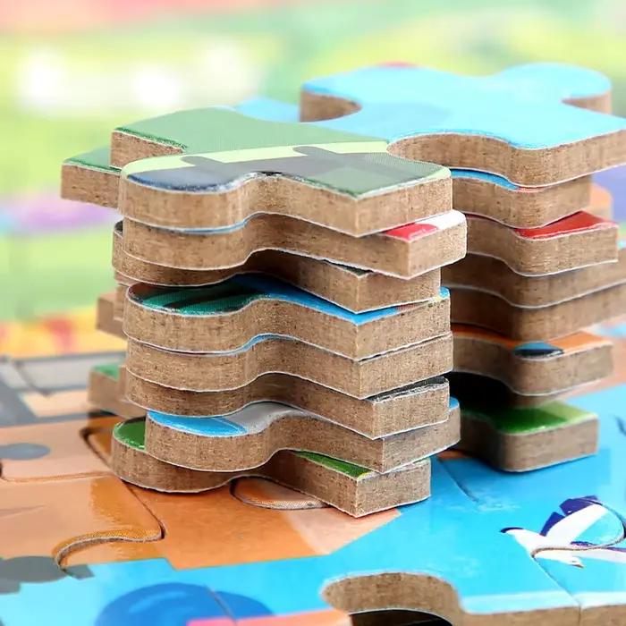 100 pièces enfants Puzzle en bois dessin animé Animal véhicule