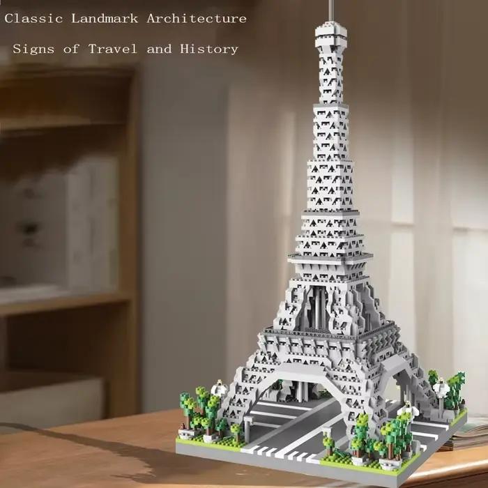 Blocs de construction Tour Eiffel en plastique ABS pour enfants et adultes occasions spéciales création puzzle construction jouet
