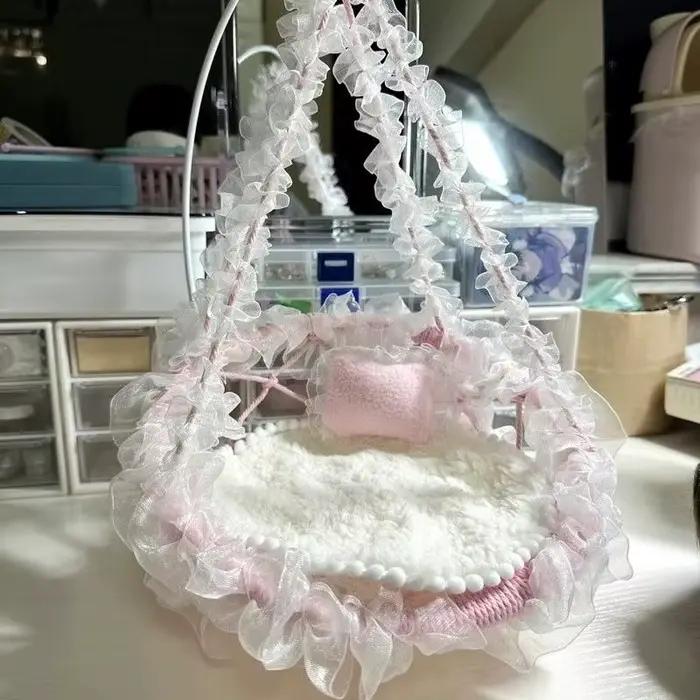 Chaise suspendue en coton pour poupée, chaise tissée à la main, 20cm