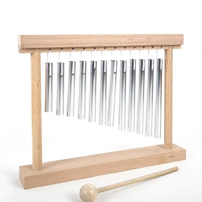 Carillon musical de méditation en bois, conception collaborative, son éducatif précoce, guérison sonore, cloche ludique, percussion précise