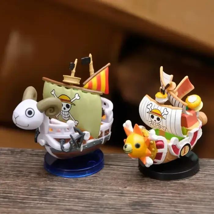 Une pièce 7 cm Anime navire Figure Luffy modèle jouet Super mignon Mini bateau THOUSANDSUNNY aller joyeux assemblé modèl