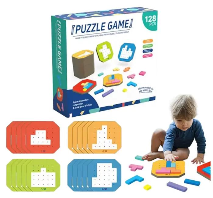 Jeu de puzzle ensemble de jouets pour enfants Montessori forme éducative correspondant cartes